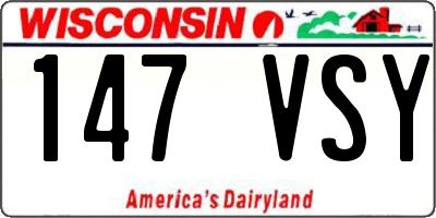 WI license plate 147VSY