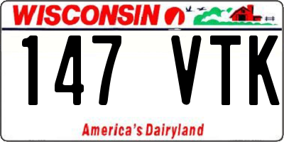 WI license plate 147VTK