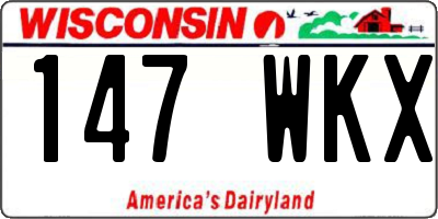 WI license plate 147WKX