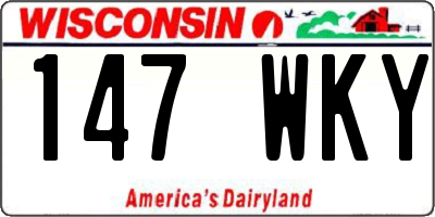 WI license plate 147WKY