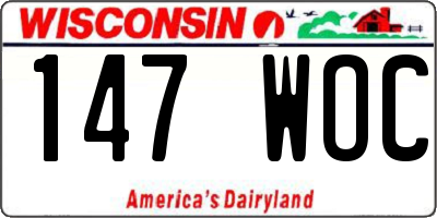 WI license plate 147WOC