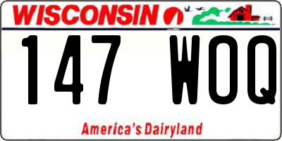 WI license plate 147WOQ