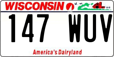 WI license plate 147WUV