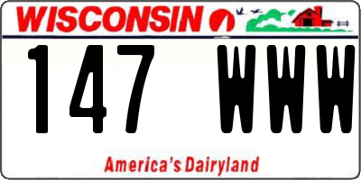 WI license plate 147WWW