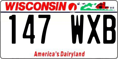 WI license plate 147WXB