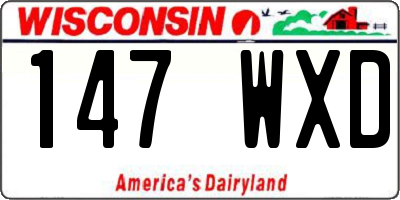 WI license plate 147WXD
