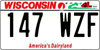 WI license plate 147WZF