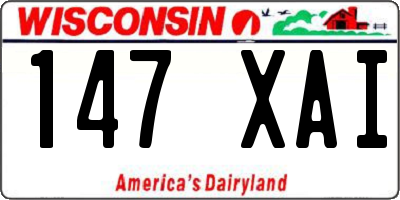 WI license plate 147XAI