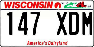 WI license plate 147XDM