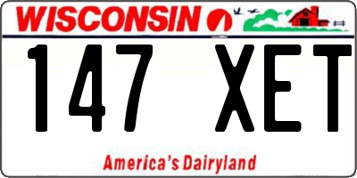 WI license plate 147XET