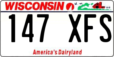 WI license plate 147XFS