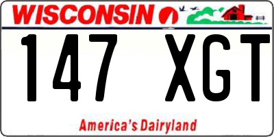 WI license plate 147XGT