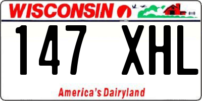 WI license plate 147XHL