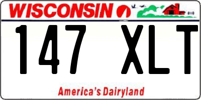 WI license plate 147XLT