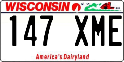 WI license plate 147XME