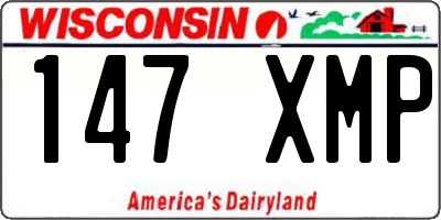 WI license plate 147XMP