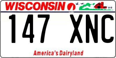 WI license plate 147XNC