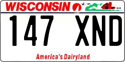 WI license plate 147XND