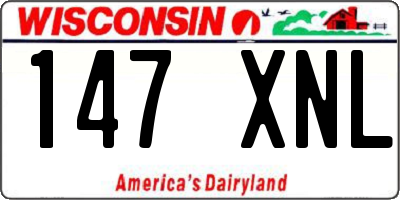 WI license plate 147XNL