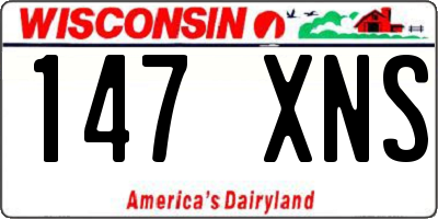 WI license plate 147XNS