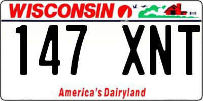 WI license plate 147XNT