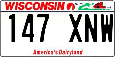 WI license plate 147XNW