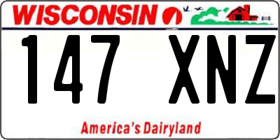WI license plate 147XNZ