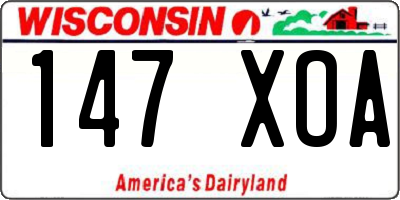WI license plate 147XOA