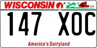 WI license plate 147XOC