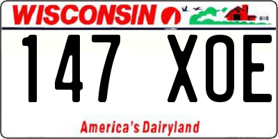 WI license plate 147XOE