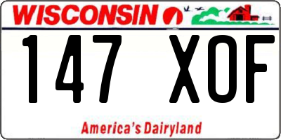 WI license plate 147XOF