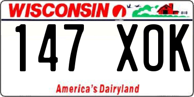 WI license plate 147XOK