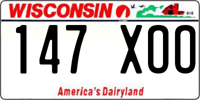 WI license plate 147XOO