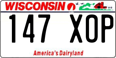 WI license plate 147XOP