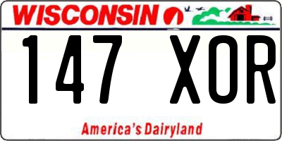 WI license plate 147XOR
