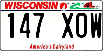 WI license plate 147XOW