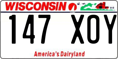 WI license plate 147XOY
