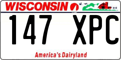 WI license plate 147XPC