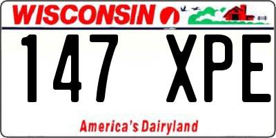 WI license plate 147XPE