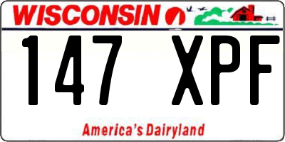 WI license plate 147XPF
