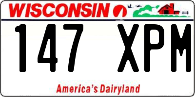 WI license plate 147XPM