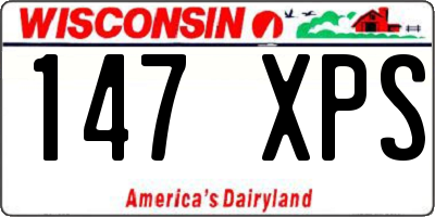 WI license plate 147XPS