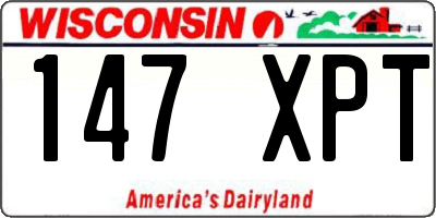 WI license plate 147XPT