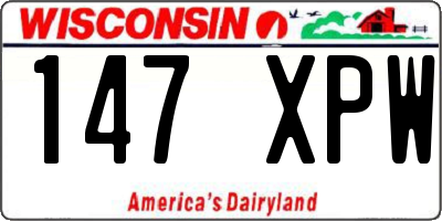 WI license plate 147XPW