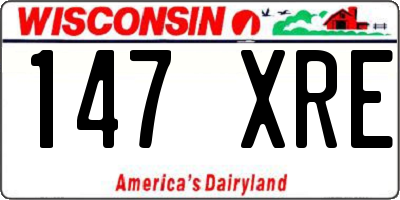 WI license plate 147XRE