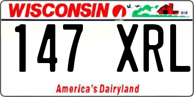 WI license plate 147XRL