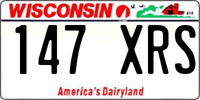 WI license plate 147XRS