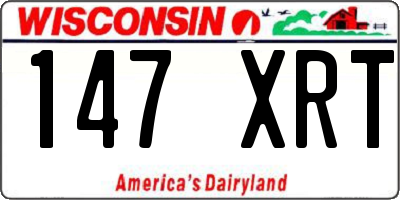 WI license plate 147XRT