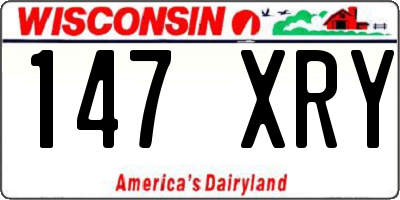 WI license plate 147XRY