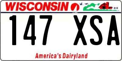 WI license plate 147XSA